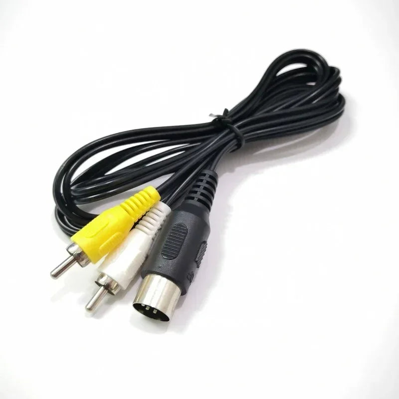 5PCS AV Audio Video Cable High Quality for 1 Cables Protection RCA Cord for SEGA Mega Drive 1.8m Qme 5PCS