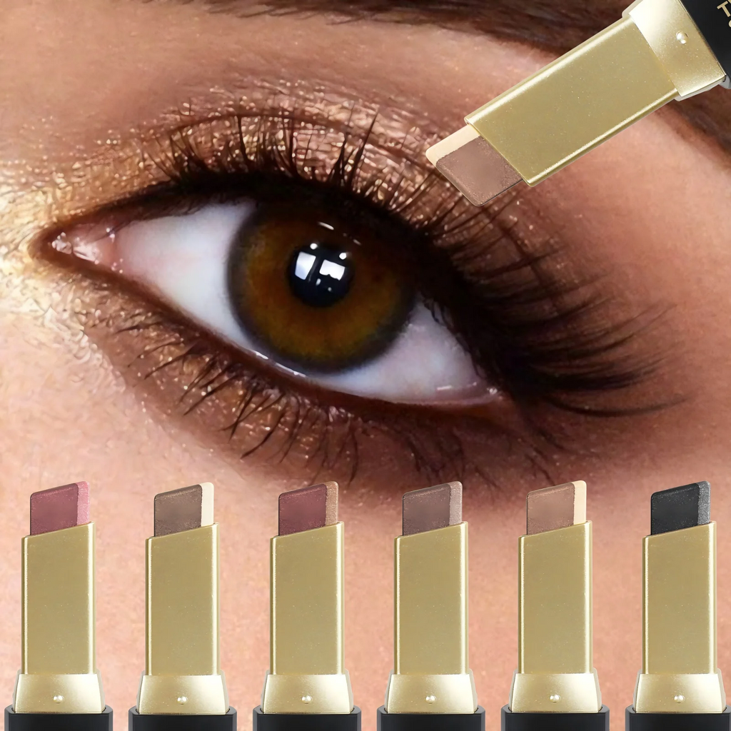 Glitter Eyeshadow Stick Push Pull Design Bright Dark Two-color Eye Qme
