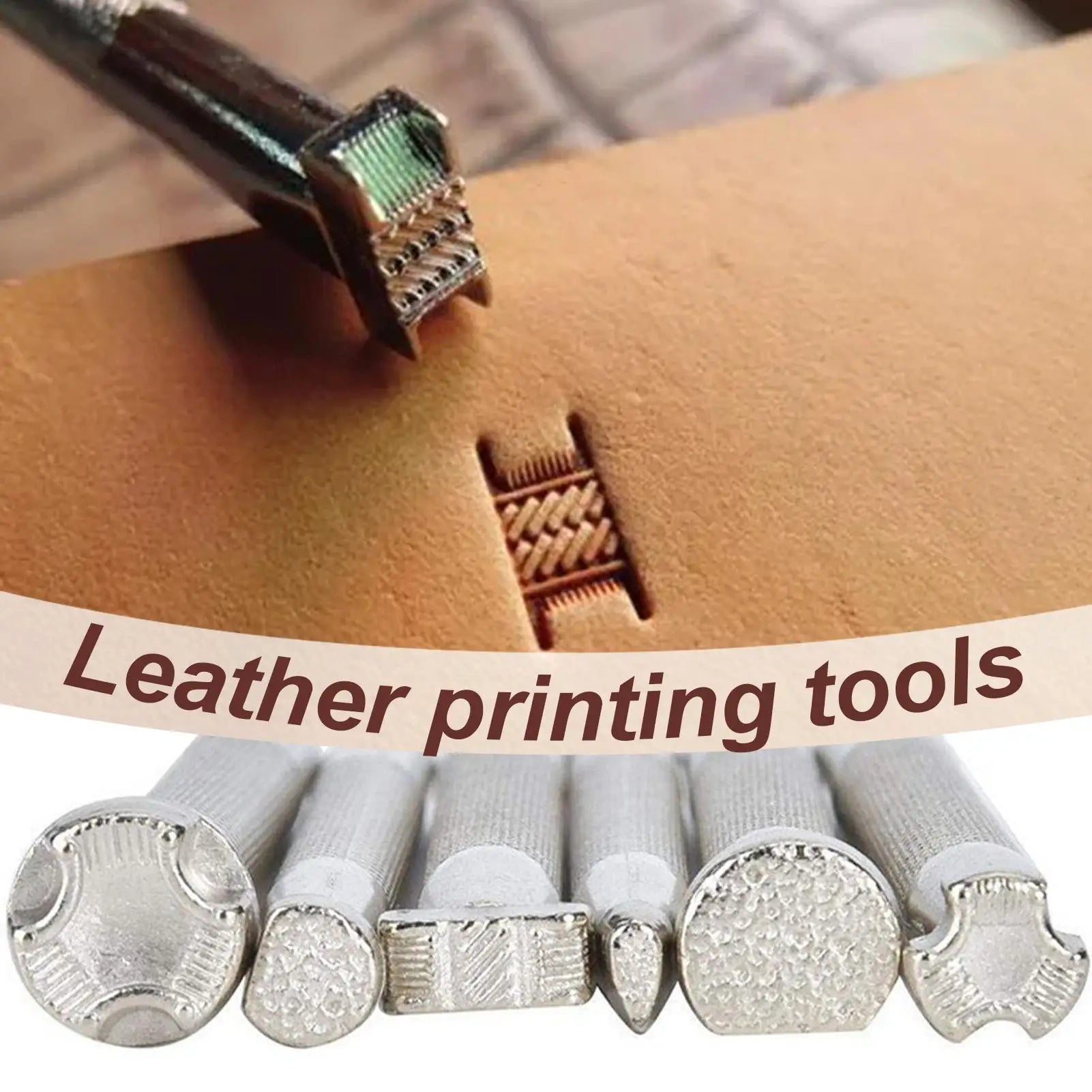 Leather Stamping Tools Embosser Stamp Punch 6 Leatherworking Saddle Qme