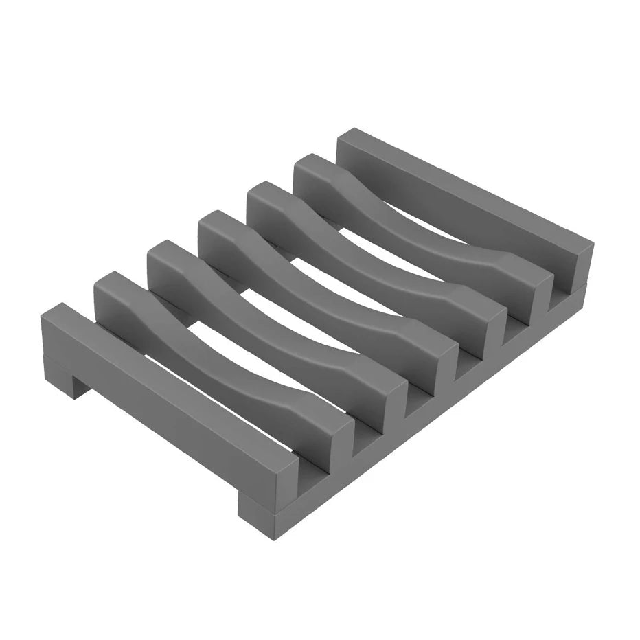 Flexible Silicone Soap Holder Hollow Design Bar Soap Dish Bathtub Kitchen Soap Saver Drainer Sponges Scrubber Display Qme gray