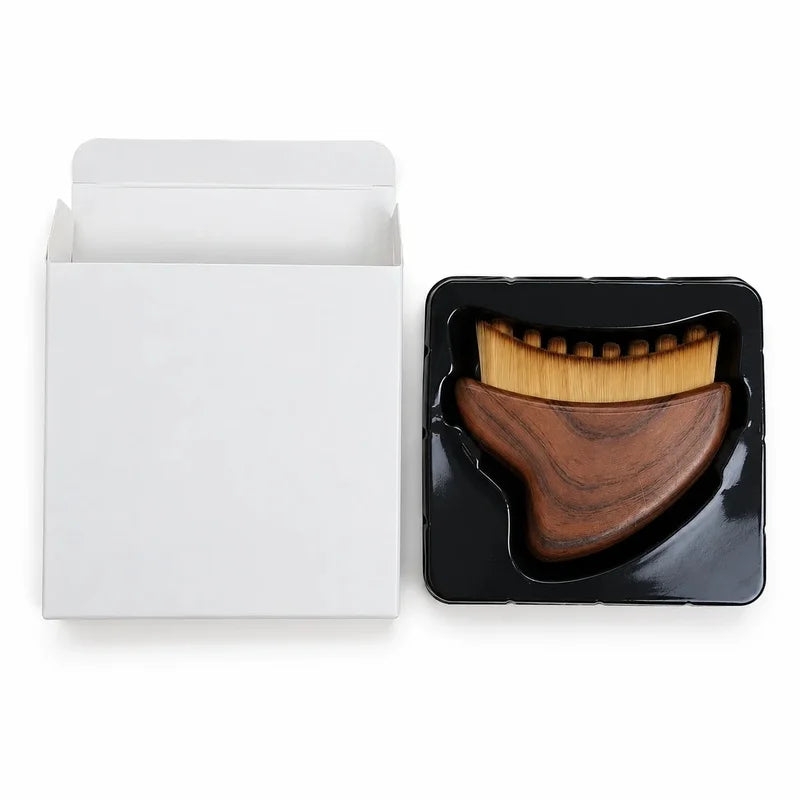 Custom Logo Crescent-shaped Facial Contour Brush Lymphatic Drainage Qme