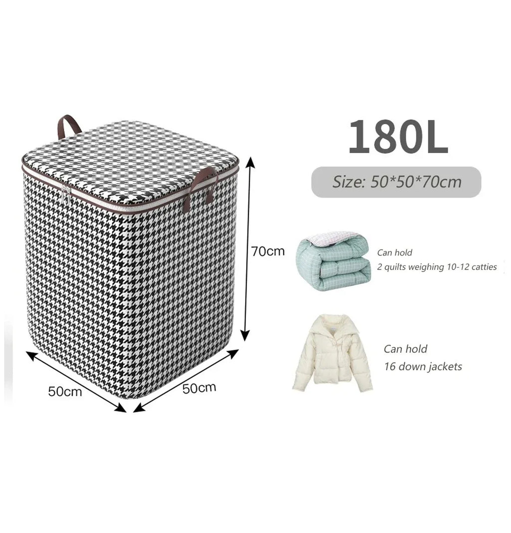 Organizer Clothes Storage Bags Large Capacity Quilt Moving Box Tote Bag Dustproof Clothing Wardrobe Home Qme 180L 1pcs