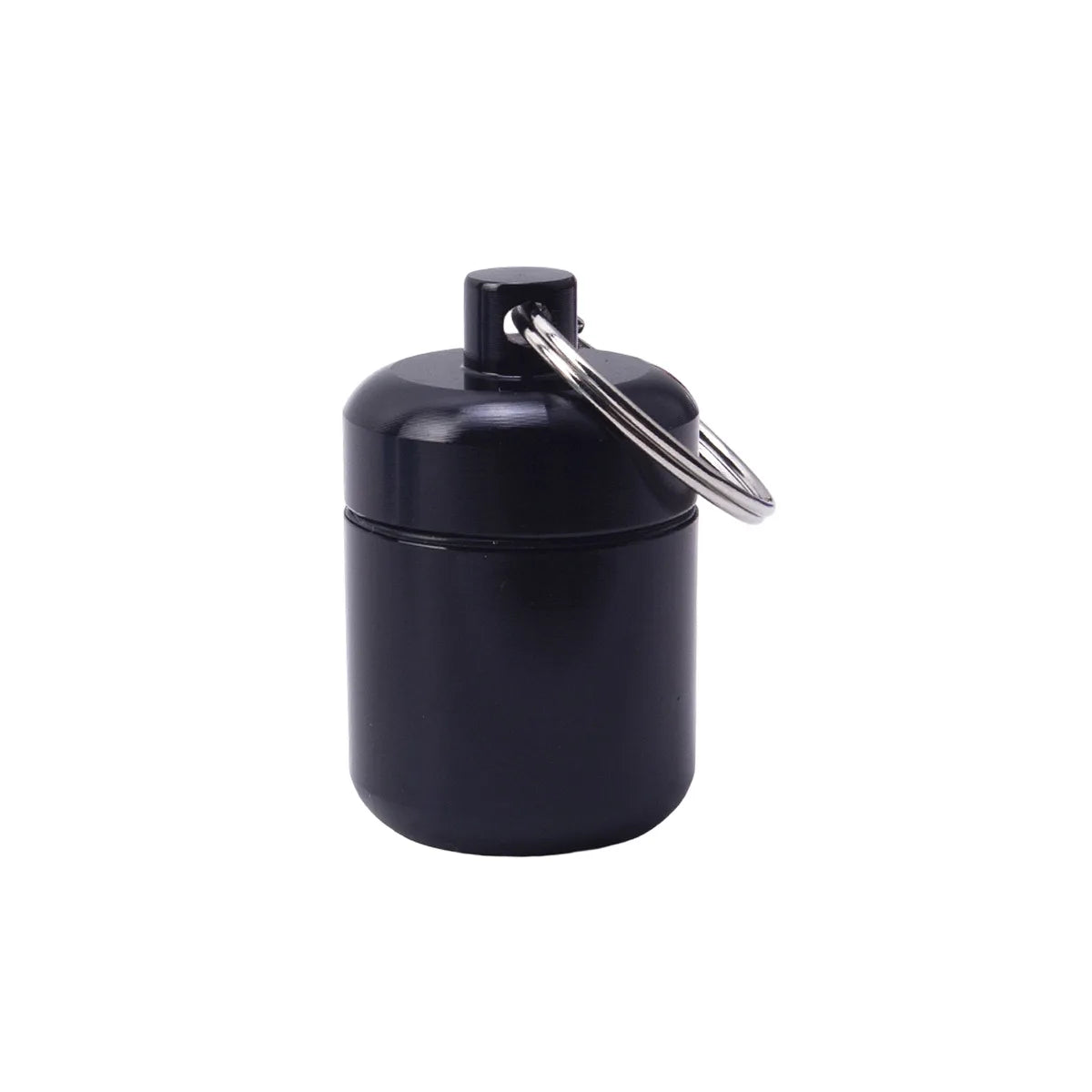Short and chubby aluminum alloy cartridge, sealed metal aluminum can with keychain, coin storage earplugs, aluminum bottle Qme 5pcs