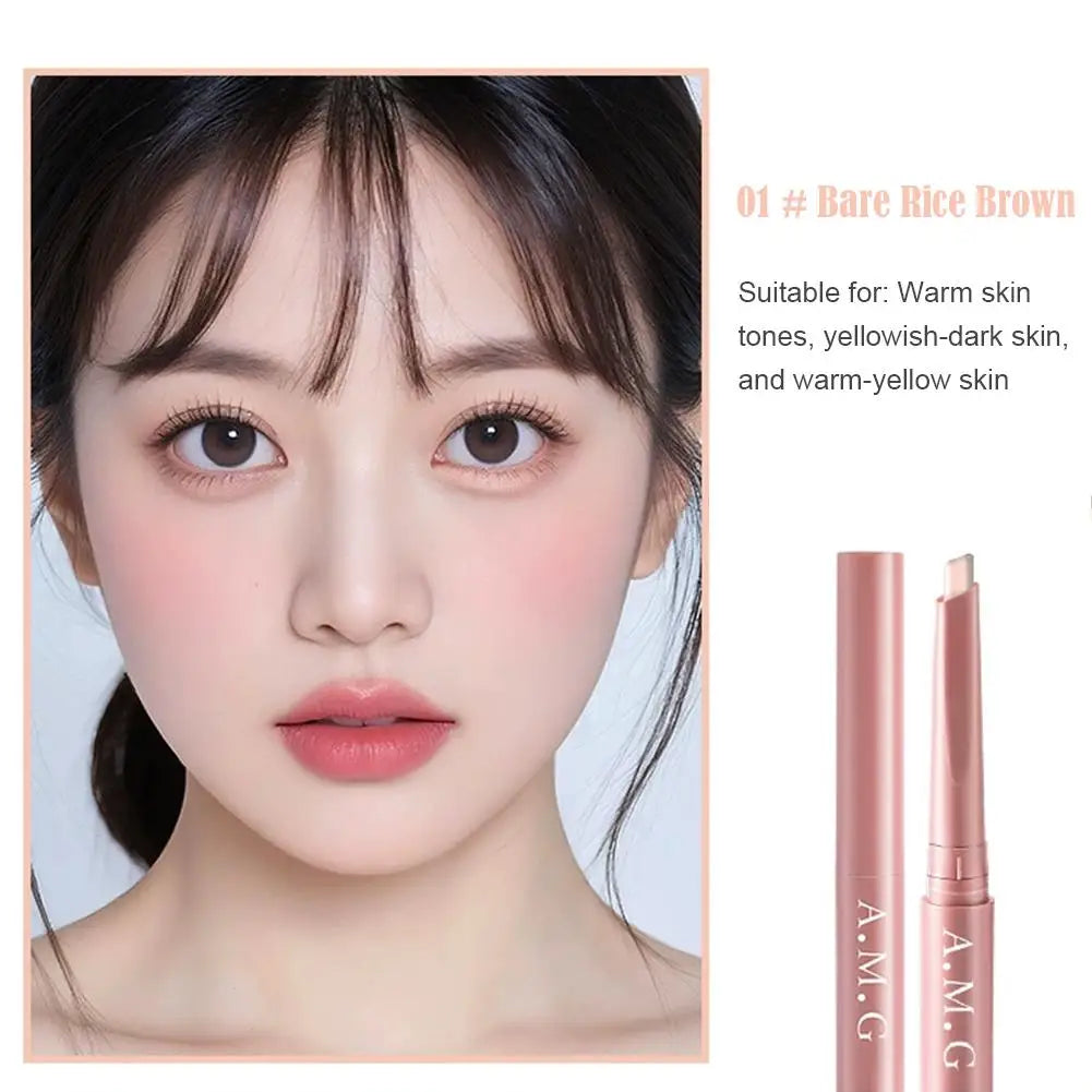 Double-headed Silkworm Eyeliner Pen Creamy Smooth Blendable Lying Qme 01