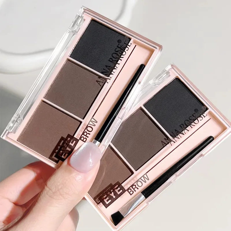 3-Color Brow Powder Brush Long-lasting Color-resistant Versatile Qme