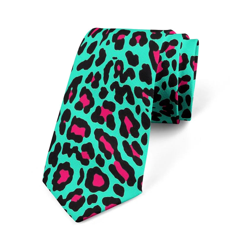 Leopard Snake Sexy Novelty Printed Tie Fashion Casual Creative Men's Qme style5