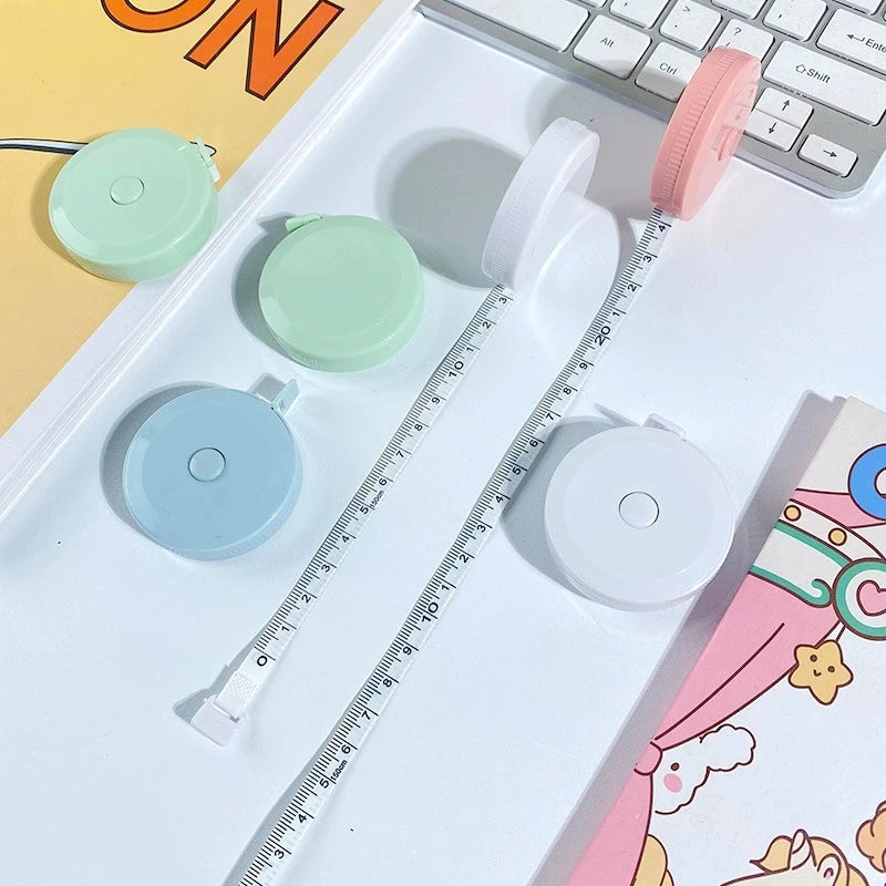150 CM Portable Cute Mini Soft Tape, Automatic Shrinking Tape Measure, Material Tape Measure, Plastic Tape Measure Qme