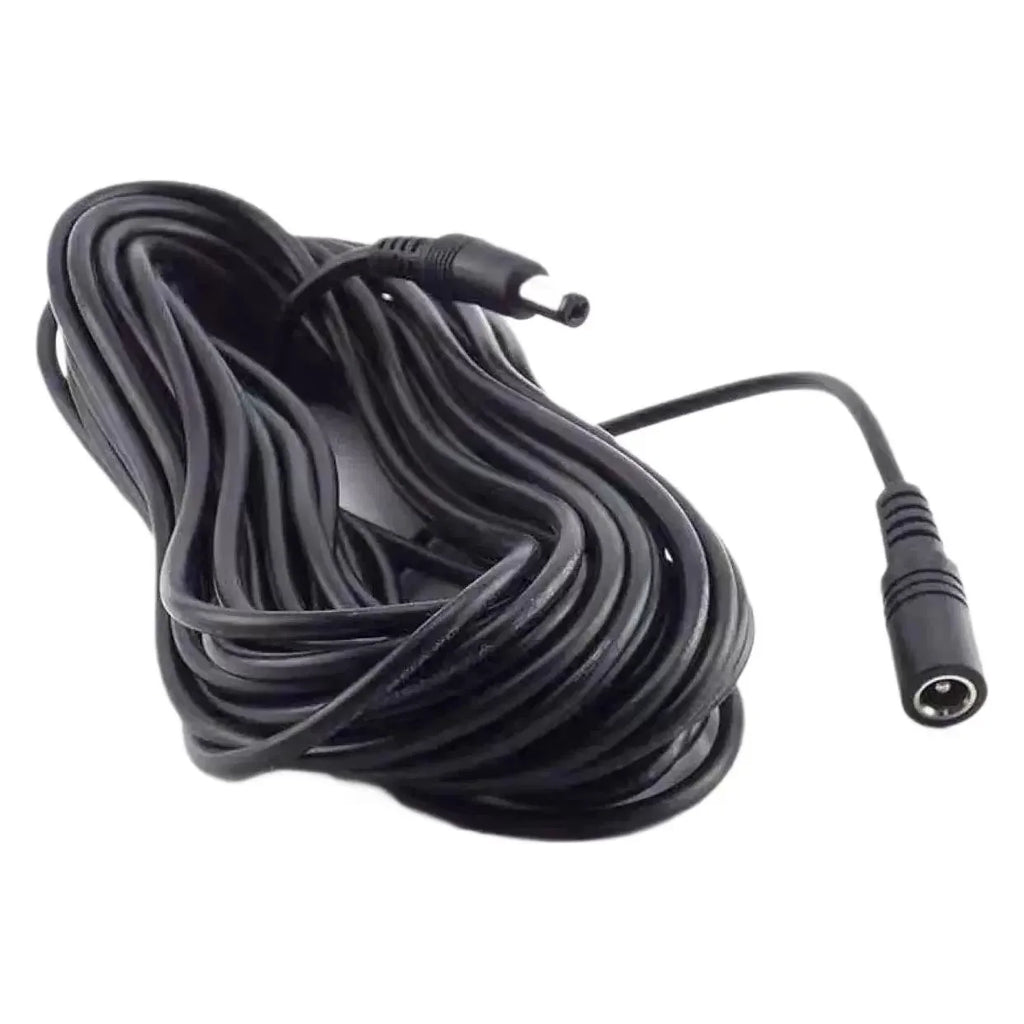DC12V 2A Power Extension Cable 5.5x2.1mm for Projector Camera Router 0.5mm² Qme 10M BLACK