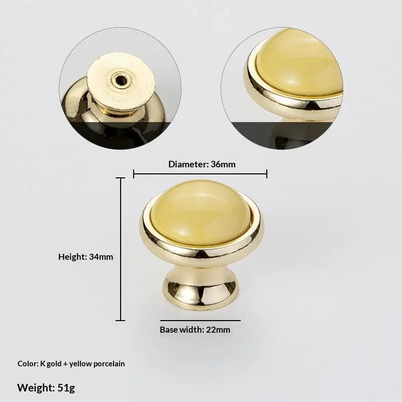 Modern Colored Ceramic Furniture Handle Golden Wardrobe Cabinet Handles Closet Door Knob Dressing Table And Drawer Pull Hardware Qme A4