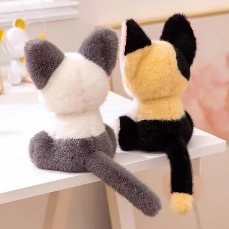 Kawaii Cat Plush Doll Devon Rex Siamese Cat Plush Toy Cute Decoration Accompany Sleep Toy Kids Birthday Gift Qme