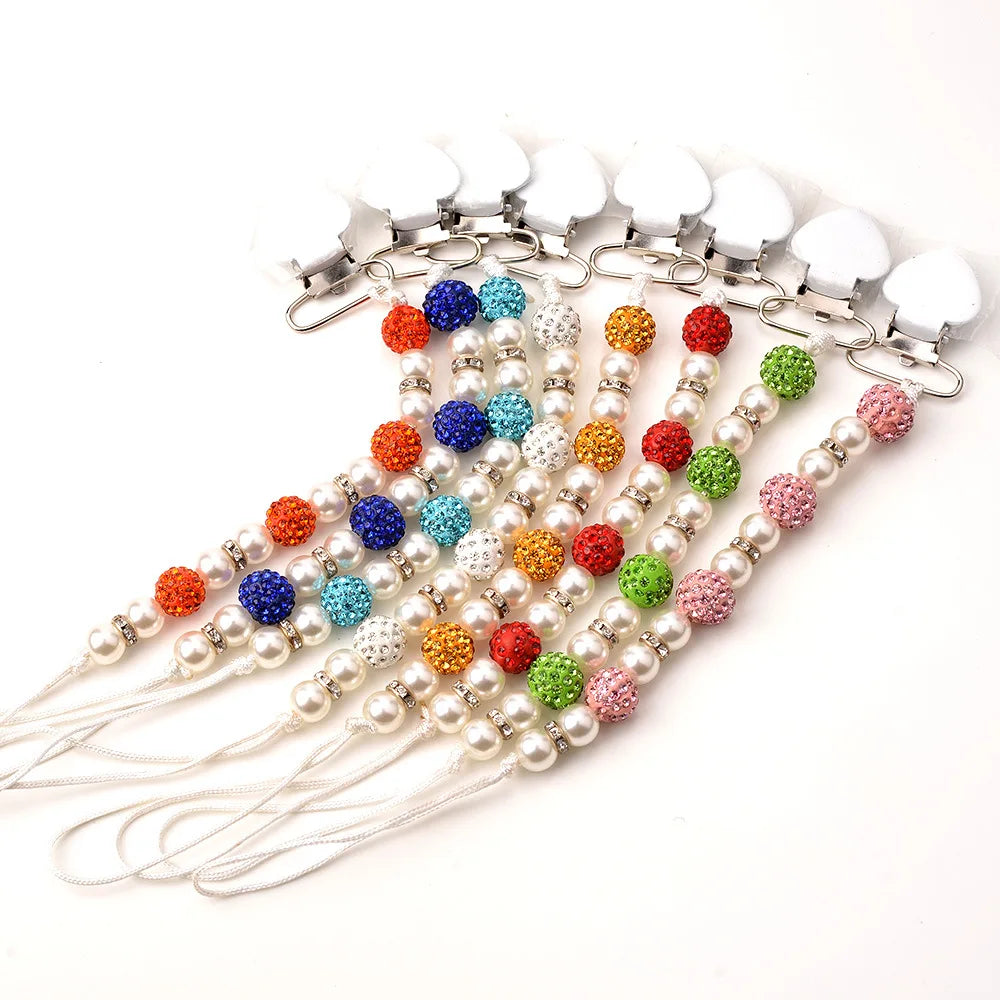 Ins Imitation Pearl Pacifier Chain Anti-drop Chain Tooth Gel Chain Maternal and Infant Supplies Qme