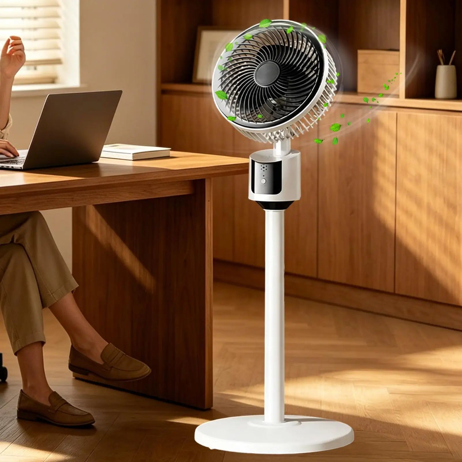 Fan for Bedroom Powerful Quiet Cooling Air Circulation Heavy Duty Fan Standing for Bedroom Study Office College Dorm Apartment Qme