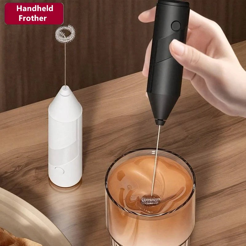 Handheld Electric Egg Beater Foamer Mini Battery Powered Milk Frother Coffee Drink Mixer Milk Foamer Kitchen Tools Qme