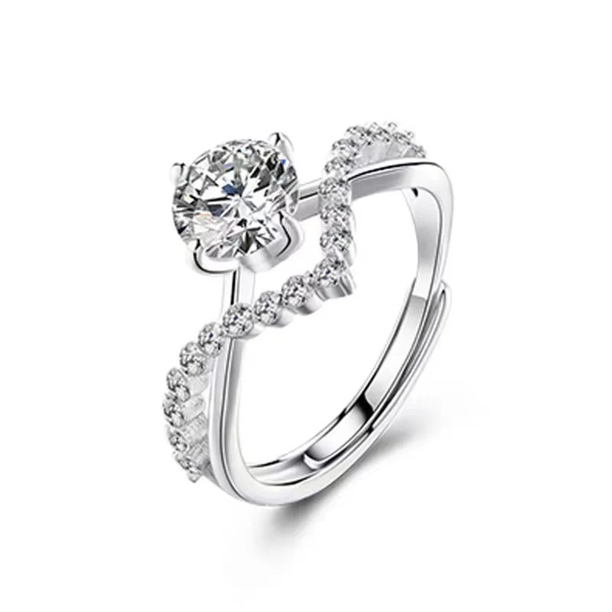 New Trendy Luxury Couple Rings for Women Men Dazzling Square Zirconia Delicate Ring Wedding Valentine's Day Romantic Jewelry Qme
