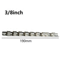 1/3Pcs 1/4" Or 3/8" Or 1/2" Socket Rack Holders With 8 Clips On Rail Tool 150/190/260mm Wall-mounted Iron Organizer Storage Qme 3-8