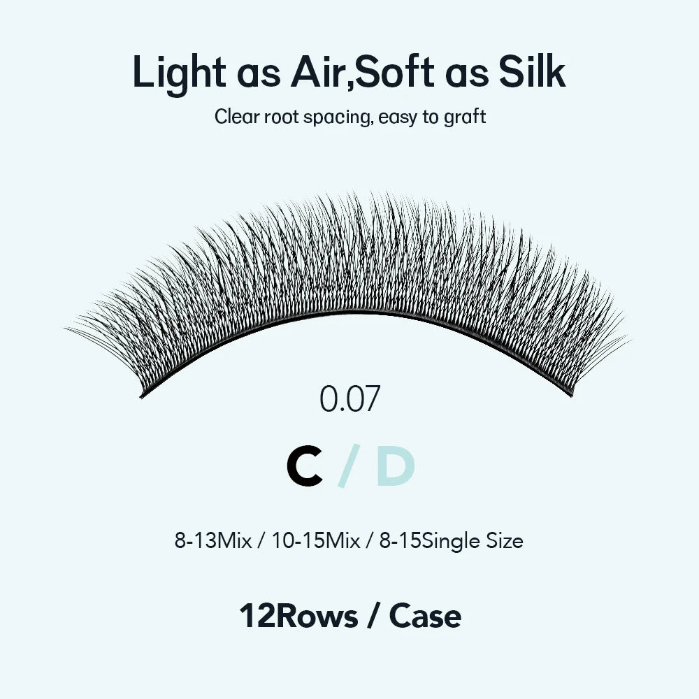 NATUHANA FOX 3D 4D 5D W-shaped Eyelash Extension Cat Eye Long Tail Qme