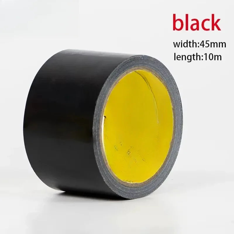 Super Adhesive Fabric Duct Tape (1 Roll) - Waterproof, Leaves No Glue for E-Bike Seat, Tarpaulin & Tent Repair Qme black 180um1 10M