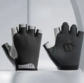 Half Finger Outdoor Cycling Anti Slip Sweat Men Women Gloves Qme black XL