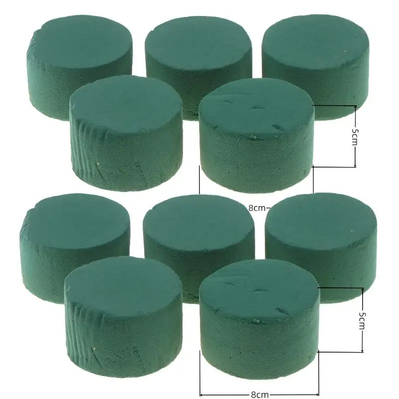 5/10Pcs DIY Fresh Artificial Flowers Wet Dry Florist Foam Bricks Green Round Floral Foam Blocks Wedding Praty Flower Decor Qme 8x8x5cm 10pcs