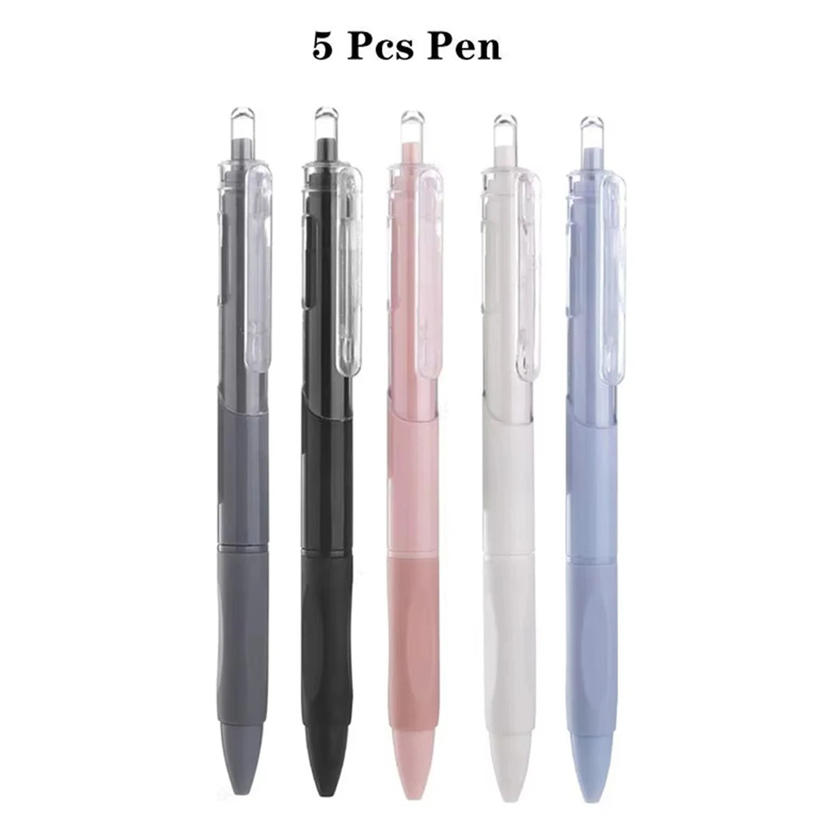 5 Pcs Gel Pen Ins Smooth Press Quick-drying 0.5mm Black Pen Ballpoint Pens School Supplies Stationery Qme Mix-5 pen black