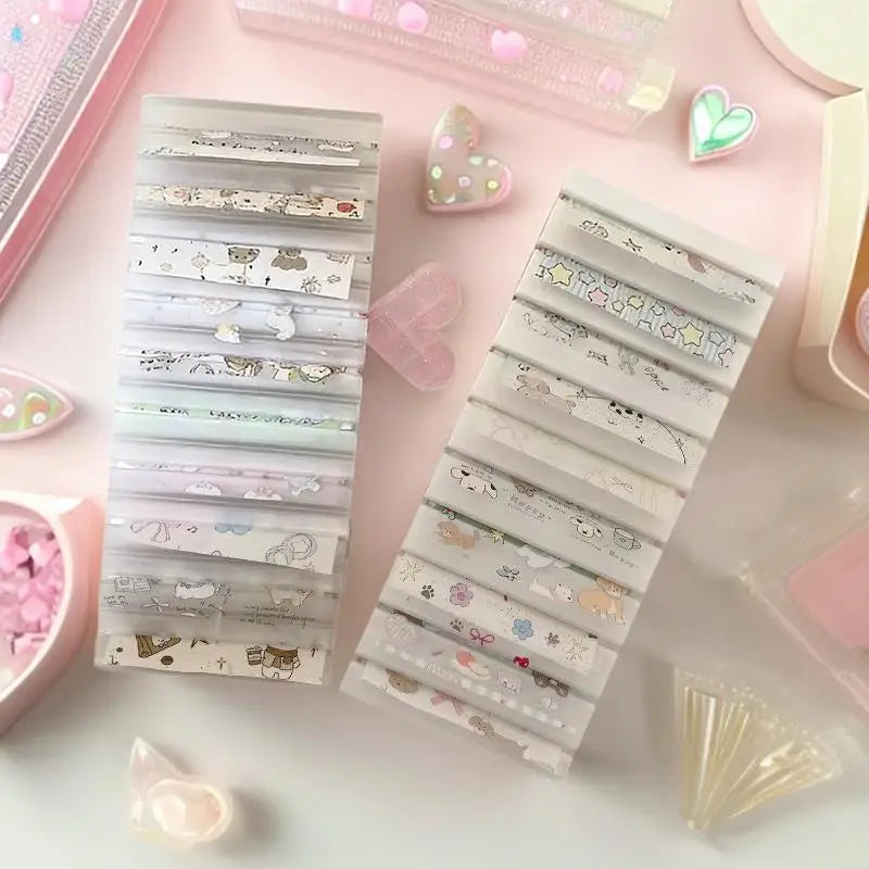 Portable Cartoon Nail Art Sticker Transfer Paper Storage Box Display Qme