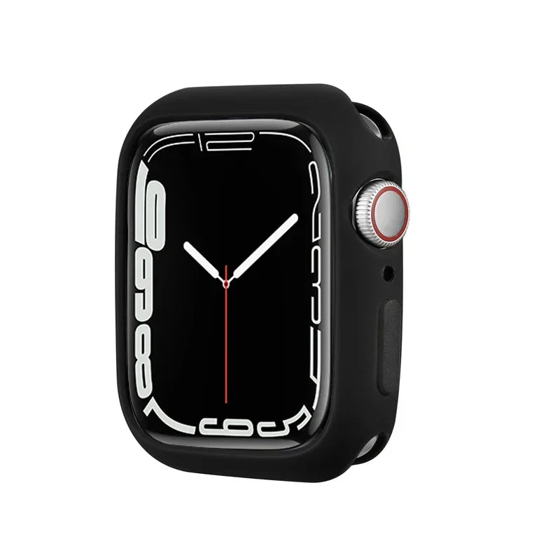 Candy Soft Silicone Case For Apple Watch Cover Ultra 9 8 7 6 Se 45mm 42mm 44mm 40mm 41mm 38mm rubber Protection watch for women Qme black black 38mm