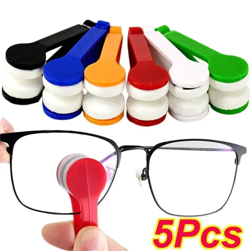 New Creative Two-Side Glasses Brush Soft Microfiber Spectacles Cleaner Glasses Cleaner Rub Eyeglass Cleaning Brush Wiping Tool Qme
