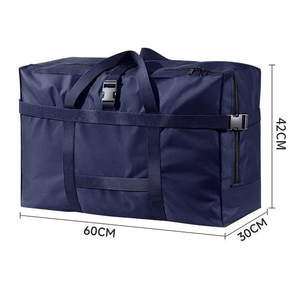 Heavy Duty Extra Large Oxford Moving Packing Bag Thickened Quilt & Clothes Storage Organizer for Travel Check-in Duffle Qme Blue