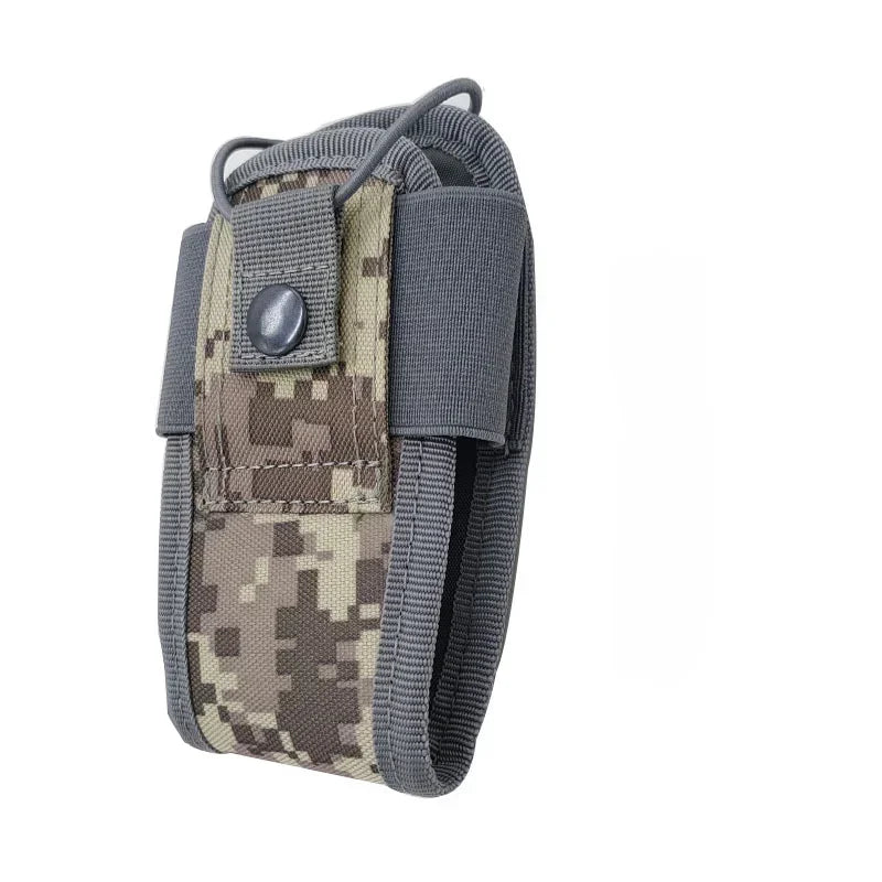 Portable Radio Walkie Talkie Holster, 1000D Tactical Molle Waist Bag Holder Pocket, Carry Bag for Hunting Camping Qme ACU camouflage