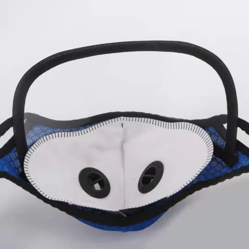 2pcs Sport Face Mask Activated Carbon Filter Riding Mouth Cover Dustproof Reusable Washable Cardio Sports Mask Qme