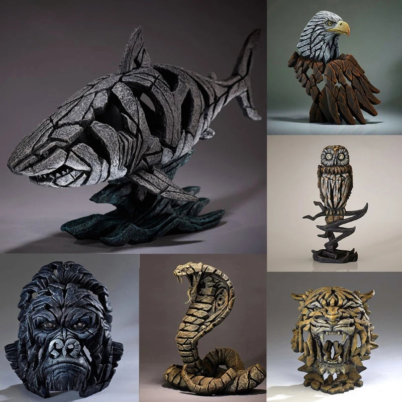 Animal World Sculpture Accessory Shark Sculpture Decor Jaws Animal Table Decor Resin Statue Room Bedroom Home Decoration Qme