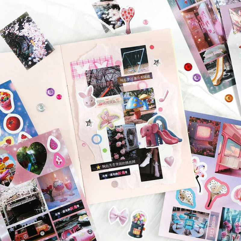 Healing Life PET Sticker Book, Stress-Relief Creative Material, Must-Have for Students & Stationery Lovers Qme
