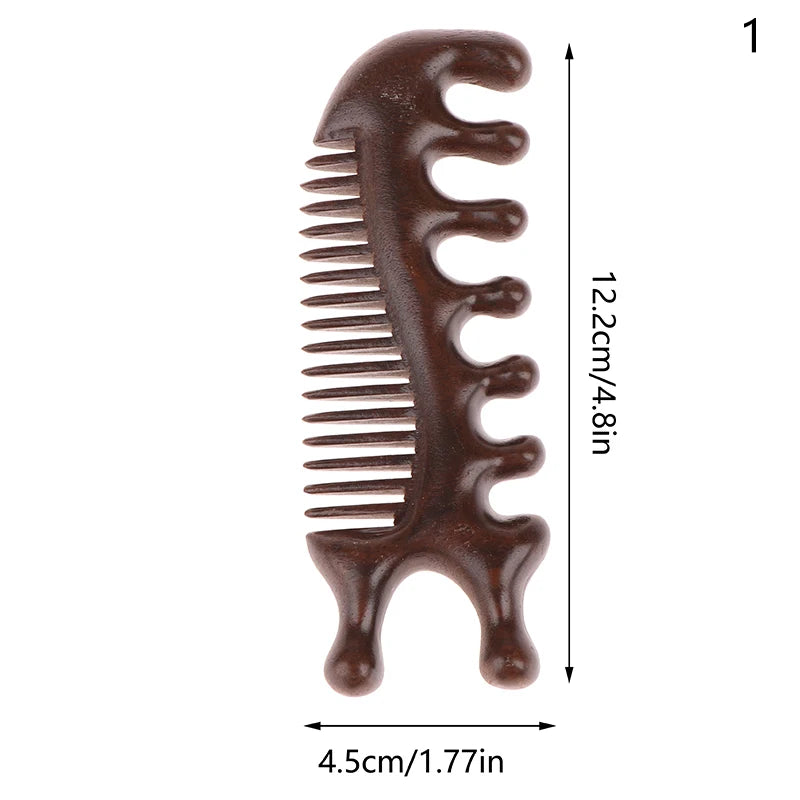 Natural Sandalwood Hair Combs Anti-static Wooden Comb Massager Tooth Qme Style2