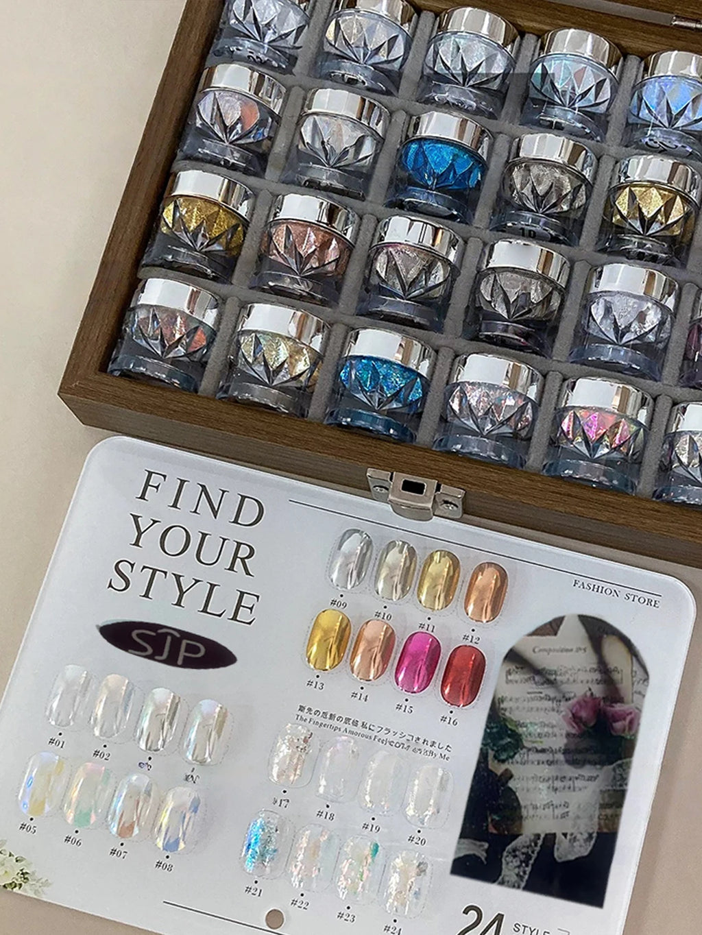 24-color Opal Pink Nail Art Includes Swatches Storage Box It Offers Qme 01