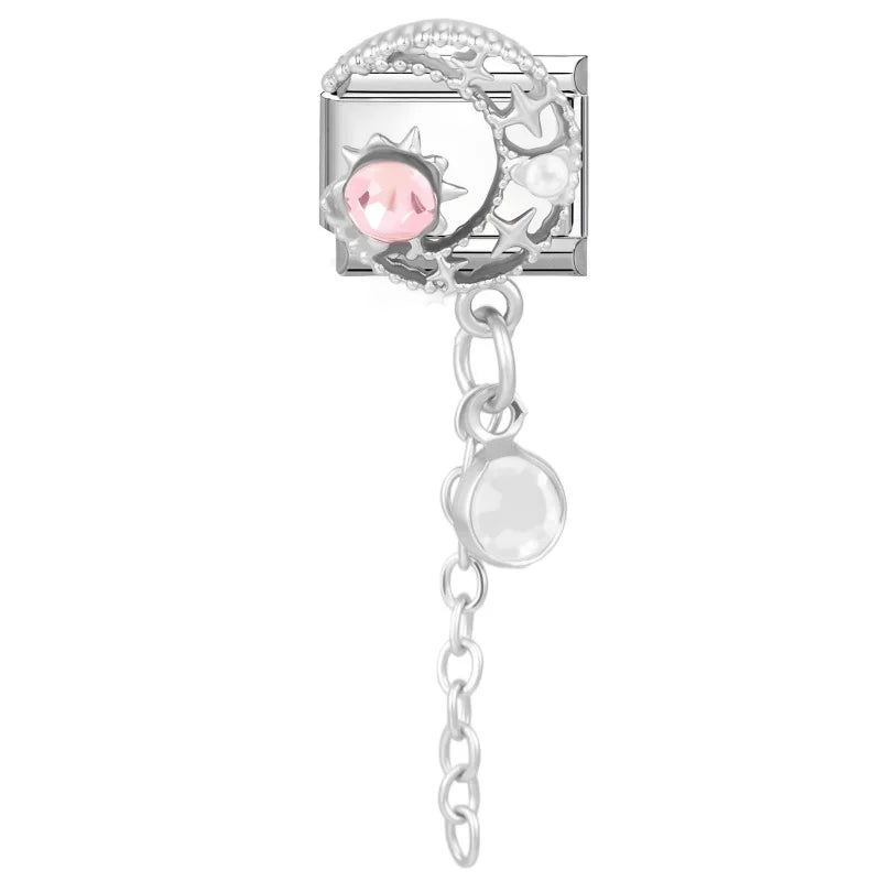 Wholesale Zircon Long Tassel Chain Pendant Series Italian Charm Links