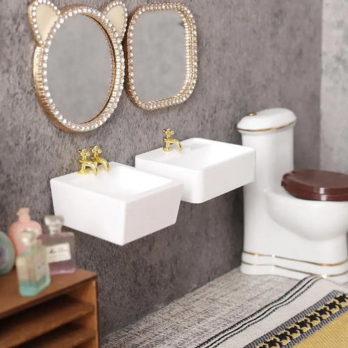 1 12 Home Accessories Dollhouse Bathroom Wash Basins Sinks Model Qme