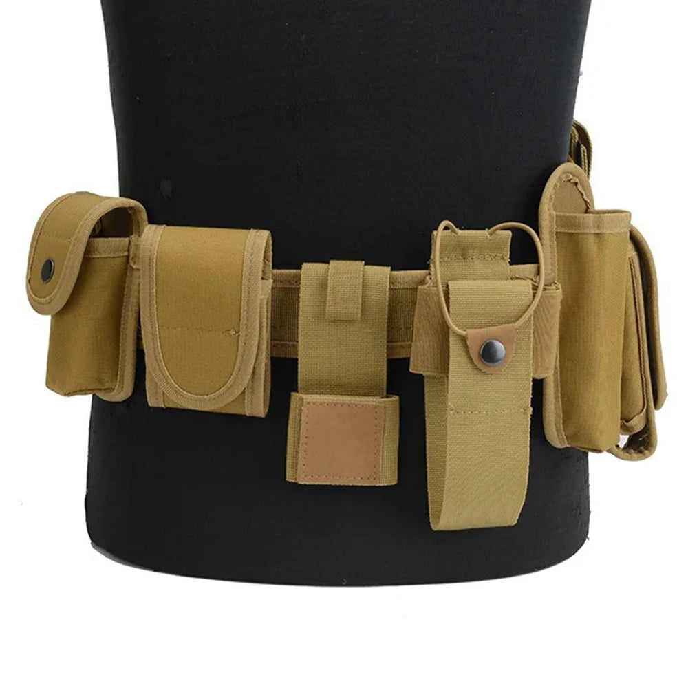 Tactical Waist Belt Training Duty Security Equipment Set Multifunctional Nylon Waterproof Waist Bag Ten Piece Set Accessories Qme