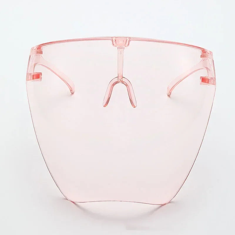 2pcs Protective Faceshield Glasses Sunglasses Transparent Anti-fog Anti-splash Protective Mask Full Face Covered Safety Qme Pink