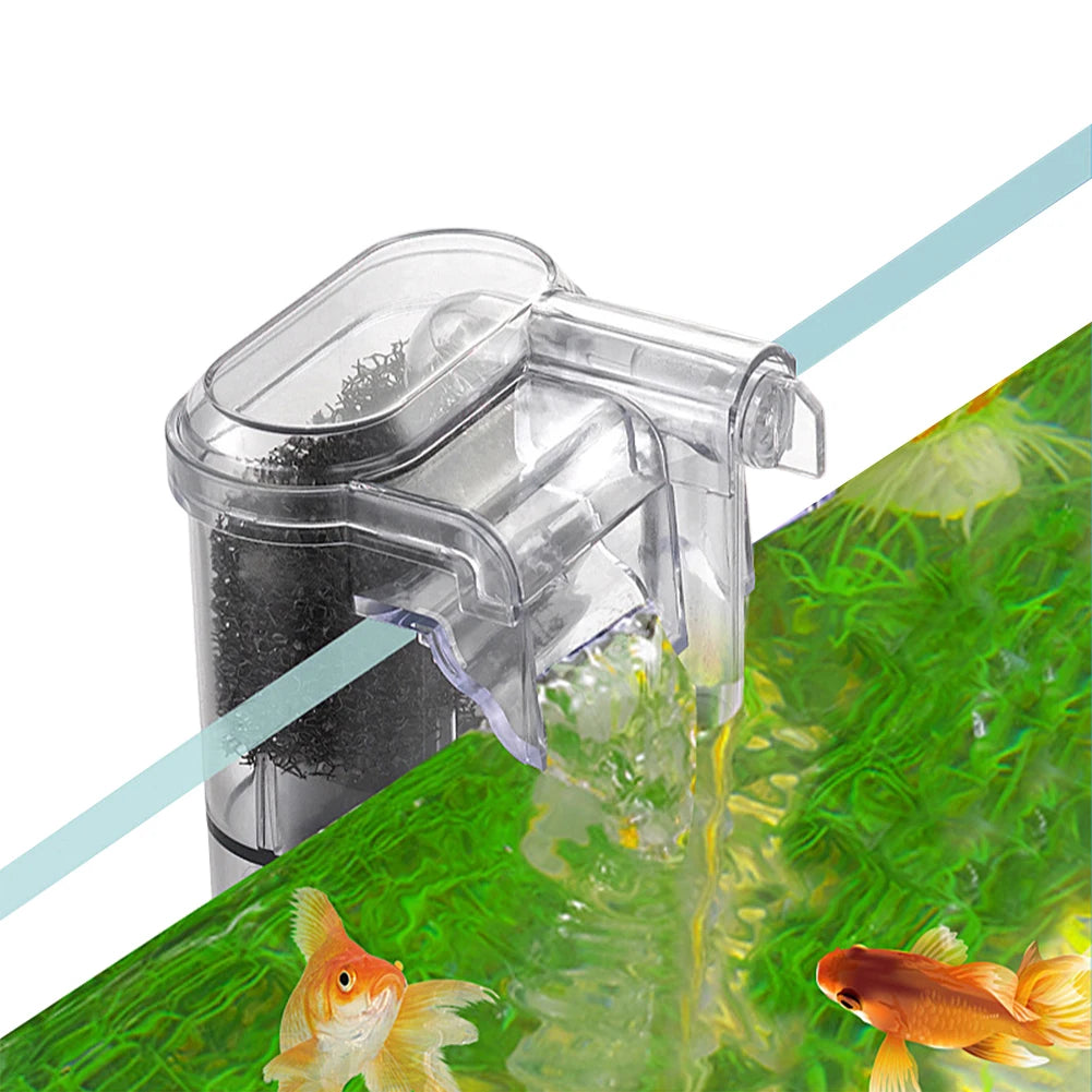 Fish Tank Suspended Filter Water Purifier Adjustable Water Flow Hang Up Filter Water Pump USB Plug In Fish Tank Accessories Qme