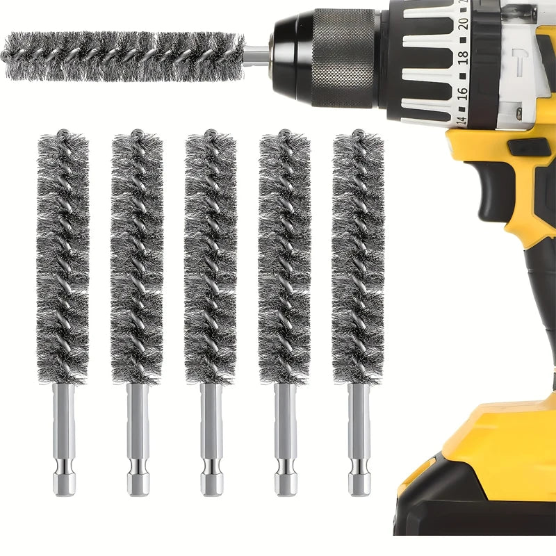 5 Pieces Hexagonal Shank Steel Wire Brush for Electric Drill Cleaning Stainless Steel Wire Brush for Electric Drill Cleaning Qme