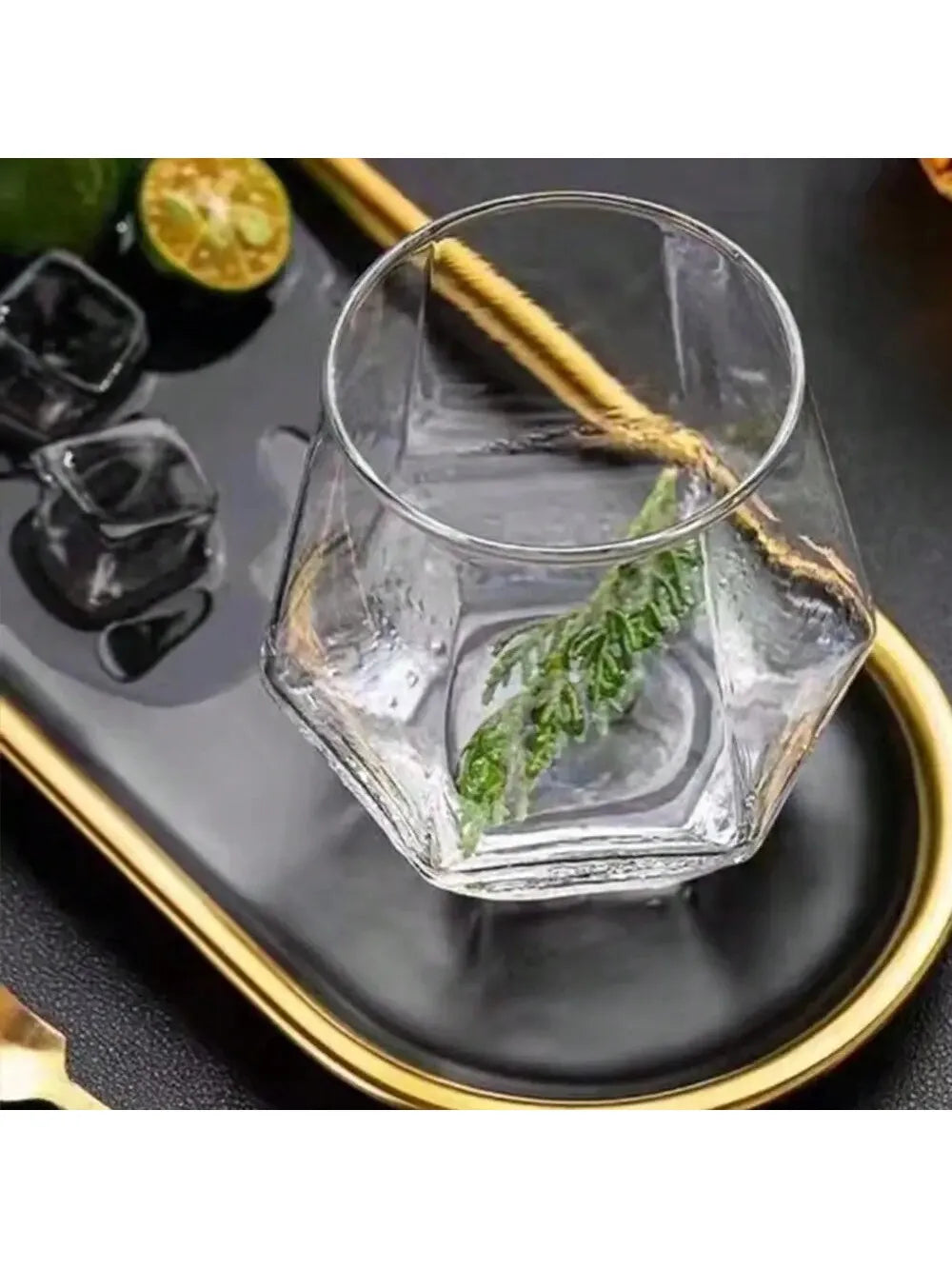 Diamond Shaped Creative Glass Water Cup Transparent Juice Breakfast Qme