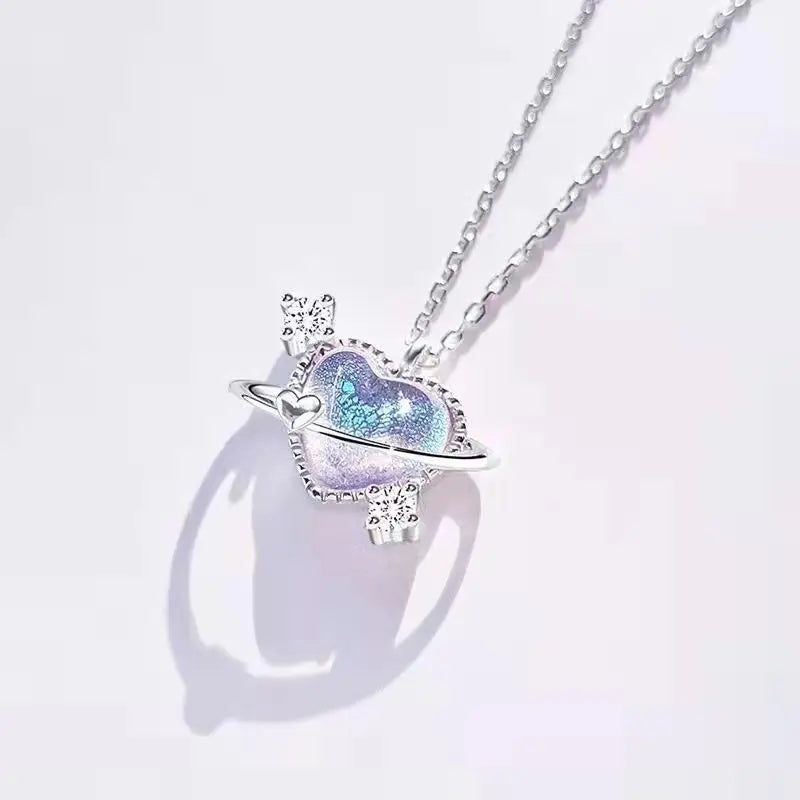 Creative Honey Star Moon Feather Heart Women's Necklace Girl Lady Object Party Banquet Anniversary Gift Qme heart ball 45cm