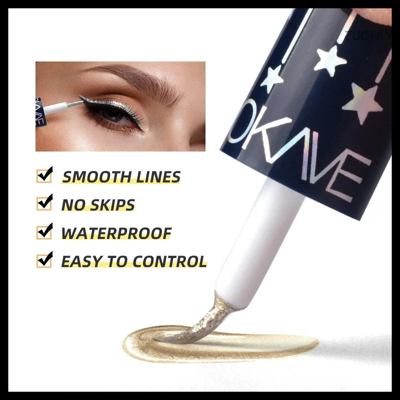 New 5pcs Five-Colors Diamond Glitter Liquid Eyeliner Durable Waterproof Easy to Wear Shimmer Eye Pencil Makeup Beauty Cosmetics Qme
