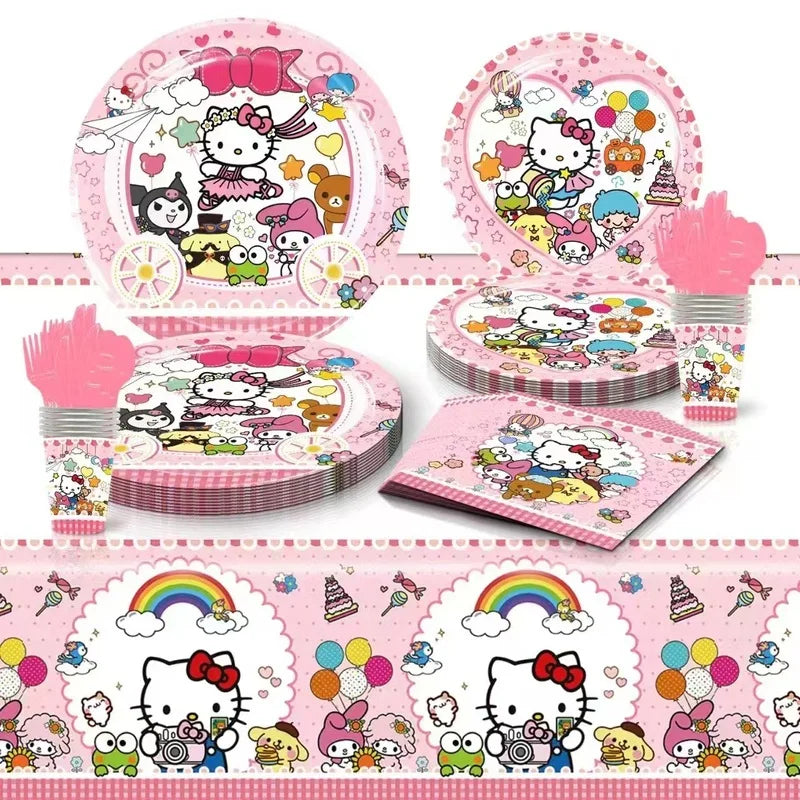 Hello Kitty Kuromi-themed Birthday Party Decorations Balloons Paper Qme