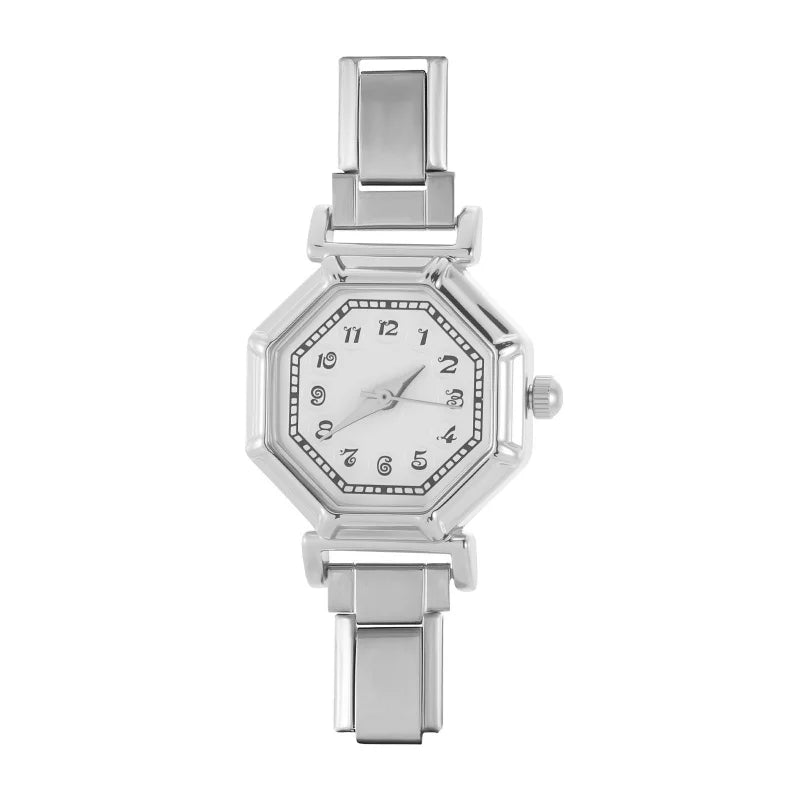 2026 Fashion Women's Men's DIY 9mm Width Italian Elastic Charm Stainless Square Octangle Watch Bracelet Bangle For Birthday Gift Qme Style 37