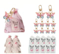 36pcs/12set, Butterfly Keychain Gift Set, 12pcs Acrylic Purple Keychains, 12pcs Brown Cards and 12pcs Organza Drawstring Bags Qme 36pcs