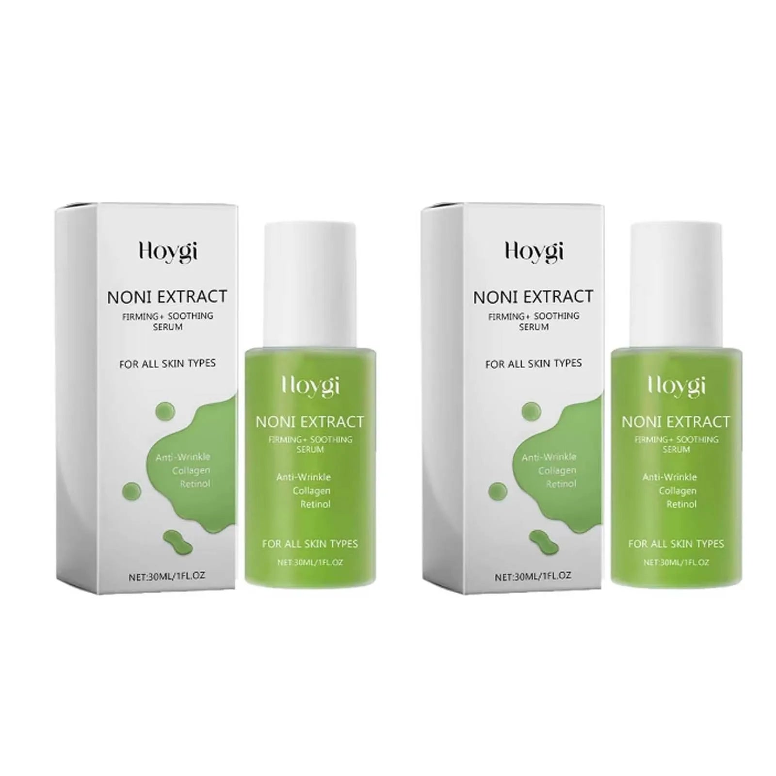 Retinol Serum Noni Fruit Essence Nourishing Brightening & Plumping Moisturizing Firming Smoothing Soothing Facial Skin Care Qme 2Pcs 30ml Boxed