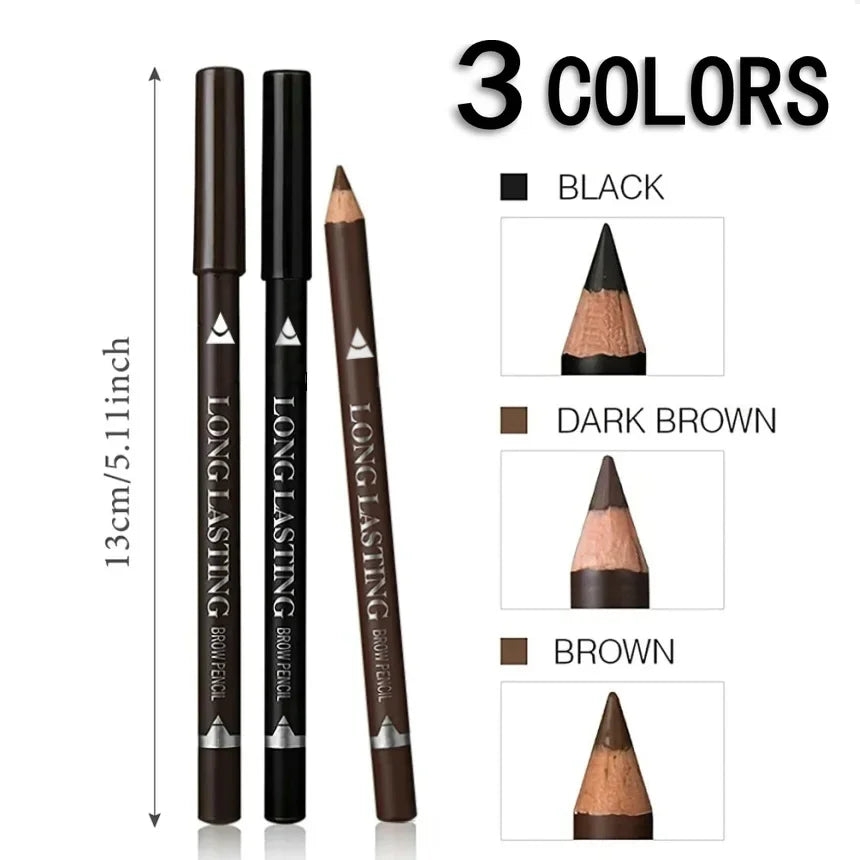 6/12Pcs Eye Brow Pencil Waterproof Professional Women Eye Makeup Pen Easy Color Natural Black Brown Cosmetic Beauty Eyebrow Tool Qme