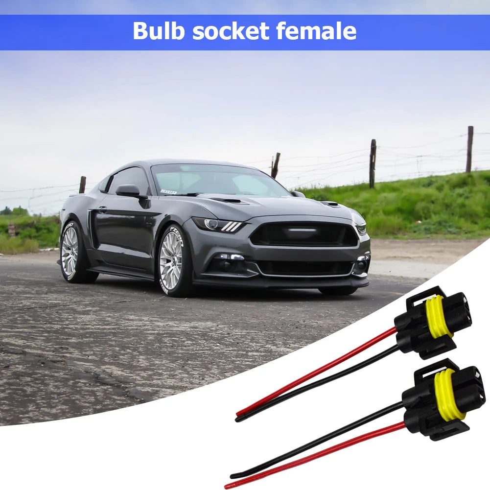2pcs Female Adapter Connector 12-24V H8/H9/H11 Bulb Socket Female Adapter Auto Accessories Replacement for Headlight Fog Light Qme