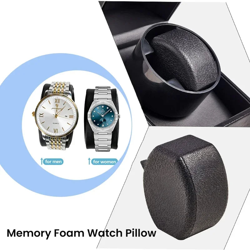 2 Slots Watch Winder for Automatic Watches Watch Box Automatic Winder Use USB Cable for Men with Quiet Motor Qme